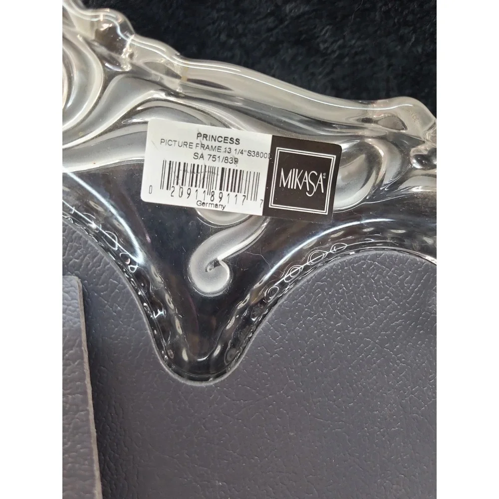 Mikasa Princess scroll glass 3 picture frame triple oval heavy crystal 13